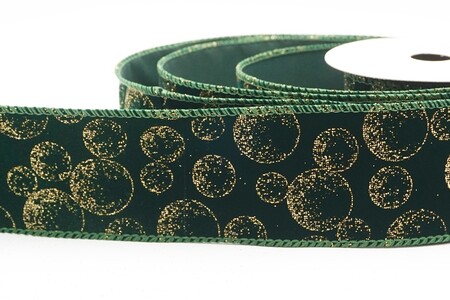 Green Glitter Ornament Orb Wired Ribbon_KW0459GC-3-127